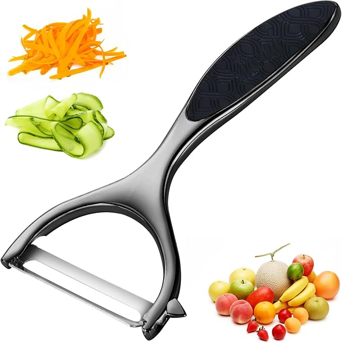 Potatoe peelers for Kitchen, Y shaped peeler for Vegetables, Fruits, Vegetable with Ergonomic Grip, 1 Pack, Black