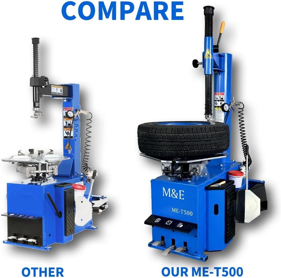 ME-T500 2.0 HP 24" Tire Changer Machine and ME-B620 Wheel Balancer Tire Changing and Repair Equipment with Precision Balancing Combo for Auto Shops Tire Centers - color: Blue500+620