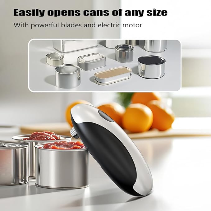 Electric Can Opener, Rechargeable Can Opener Electric Fits Most Can Sizes with Smooth Edge, USB-C Fast Charge Can Opener,One-Touch Automatic Can Openers for Seniors