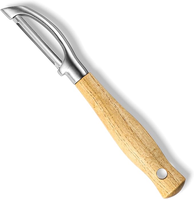 Potato Peeler Stainless Steel Vegetable Peeler,I-Shaped Wooden Handle Peeler,Carrot Apple Veggie Peeler for Home kitchen