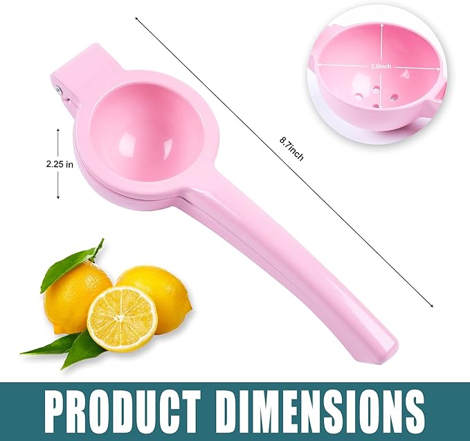 Manual Juicer Citrus Lemon Squeezer, Fruit Juicer Lime Press Metal, Professional Hand Juicer Kitchen Tool(Pink)