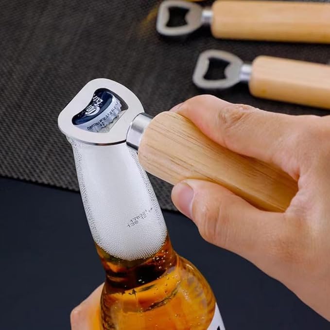 Wood Wine Bottle Opener, Beer Bottle Openers, Cider, Soft Drinks Bottle Opener for Home, Bar, Restaurant,Wedding Favors ,Wood Handle Handheld (set of 35)