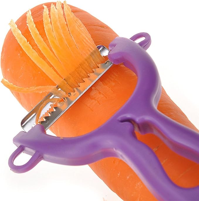 Multi Fruit Vegetable Peeler & Grater, Double Serrated Stainless Steel Blade(Peeler and Grater Function), Sharp Blade for Cucumbers,Carrot, Apples, Potato Eye Remover. Grinding of Garlic and Ginger