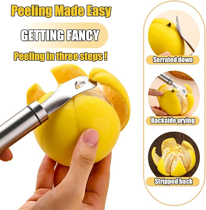 Lemon Squeezer, Effortless Manual Flat Lime Juicer Squeezer, Hand Citrus Press, Stainless Steel Orange Peeler Lemon Zester Grater, Easy to Make Juice From Lemon, Lime, Cirtus, Orange, Fruits(5 Pcs)