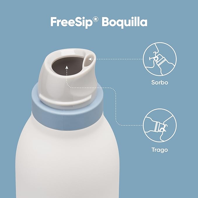 Owala FreeSip Twist Insulated Stainless Steel Water Bottle with Straw for Sports and Travel, BPA-Free, 24-oz, Green/White (Iced Breeze)