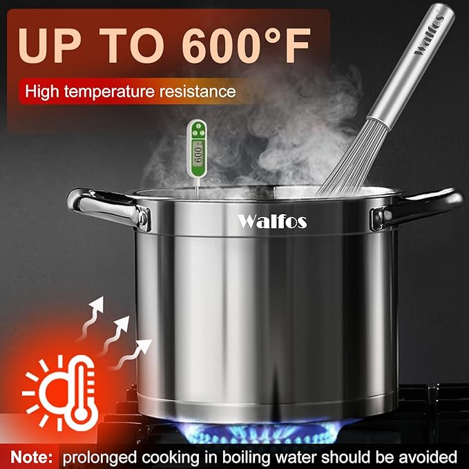 Walfos Whisks Large Whisk Set of 2, Heavy Duty Stainless Steel Wire Whisk Ideal For Beating Eggs, Mixing Batter & Blending Sauces.(13in+17in)