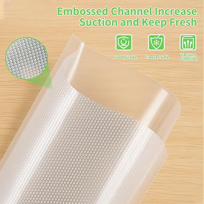 MakMeFre 2Pack (Total 100Feet) 8x50 Vacuum Sealer Bags Rolls with BPA Free,Heavy Duty Vacuum Food Sealer Storage Bags Rolls,Cut to Size Roll,Great for Sous Vide
