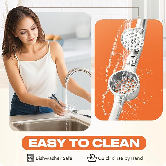 Kitchen Garlic Press, Rust Proof & Dishwasher Safe Garlic Mincer, Durable Garlic Crusher Set with Peeler&Brush, Easy to Clean and Squeeze, Matte