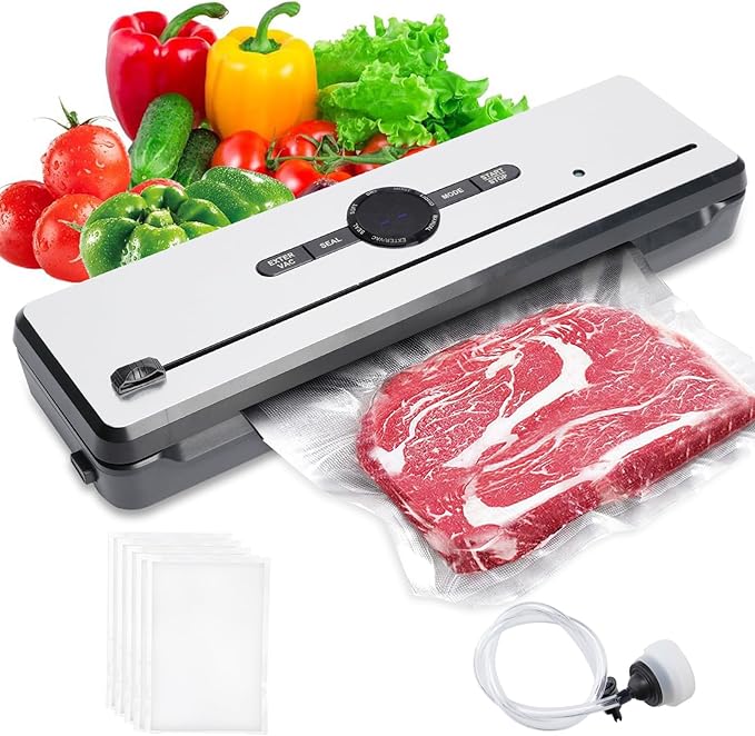 Vacuum Sealer Machine,Compact Vacuum Sealer for Food, Powerful Portable Handheld Food Sealer with Auto-Stop, 7X Freshness Lock Vacuum Machine for Home, Supermarket, Restaurant