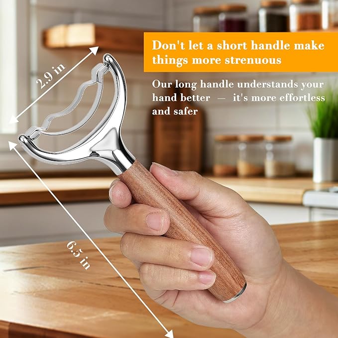 KULUNER Durable Stainless Steel Corn Peeler with Polished Wood Handle Corn on the Cob Stripper Kernel Remover Easy Use Corn Kernel Cutter Kitchen Gadget(Rosewood)