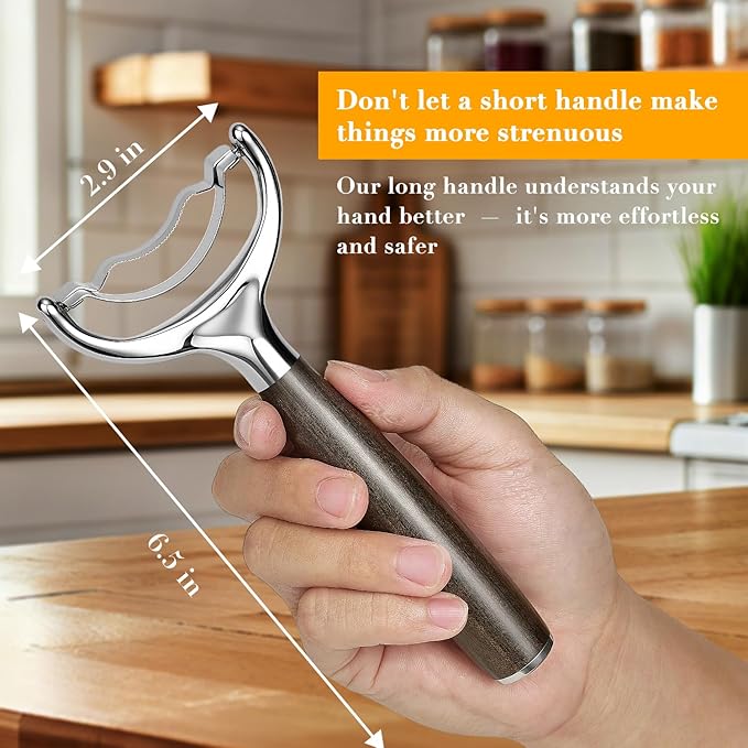 KULUNER Durable Stainless Steel Corn Peeler with Polished Wood Handle Corn on the Cob Stripper Kernel Remover Easy Use Corn Kernel Cutter Kitchen Gadget(Chacate Preto)