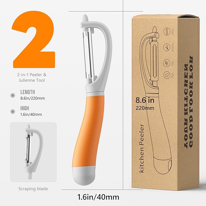 Li&Zhao Vegetable Peelers - Potato Peelers Fruit Peeler Veggie Peeler Carrot Peeler Apple Peeler Garlic Peeler kitchen tools Corn Peeler (2 Blades)