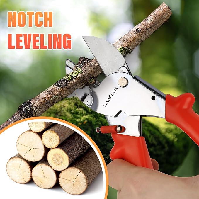 8" Professional Heavy Duty Anvil Pruning Shears with SK-5 Blades, Garden Shears for Dry Stems and Small Branches, Gardening Scissors, Clippers for Wood, Plastic, Rubber, Leather | LFXP1108