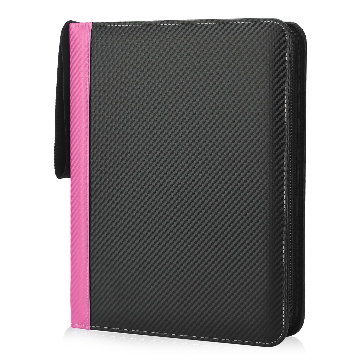 TCGUARD 9 Pockets Trading Card Binder with Sleeves Card Organizer, 900 Double Sided Pocket PU Card Collection Binder, Baseball Binder,for Sports Card, MTG, TCG Yugioh Card (Pink)