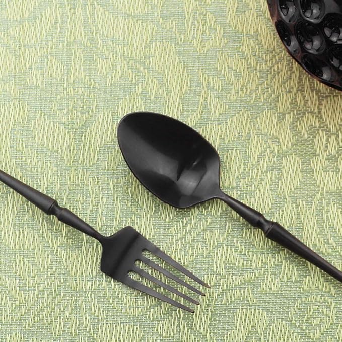 Gugrida Unique & Beautiful Flatware Set - 20 Piece Iridescent Silverware Sets | 18/10 Stainless Steel Reusable Cutlery Set | Black Utensils Service For 4 with Dessert Fork, Knife, Spoon, Dinner Fork