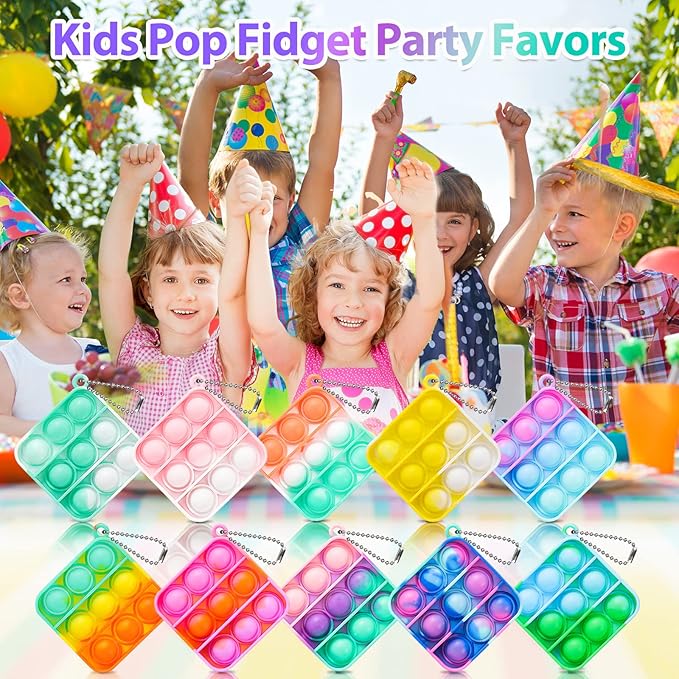 Pop Fidget Toys Bulk Its Party Favors for Kids 4-8 8-12 30 Pack Mini Pop Keychain It Christmas Stocking Stuffers for Kids Toy Fidgets for Classroom Prizes Student Gifts Birthday Goodie Bag Stuffers