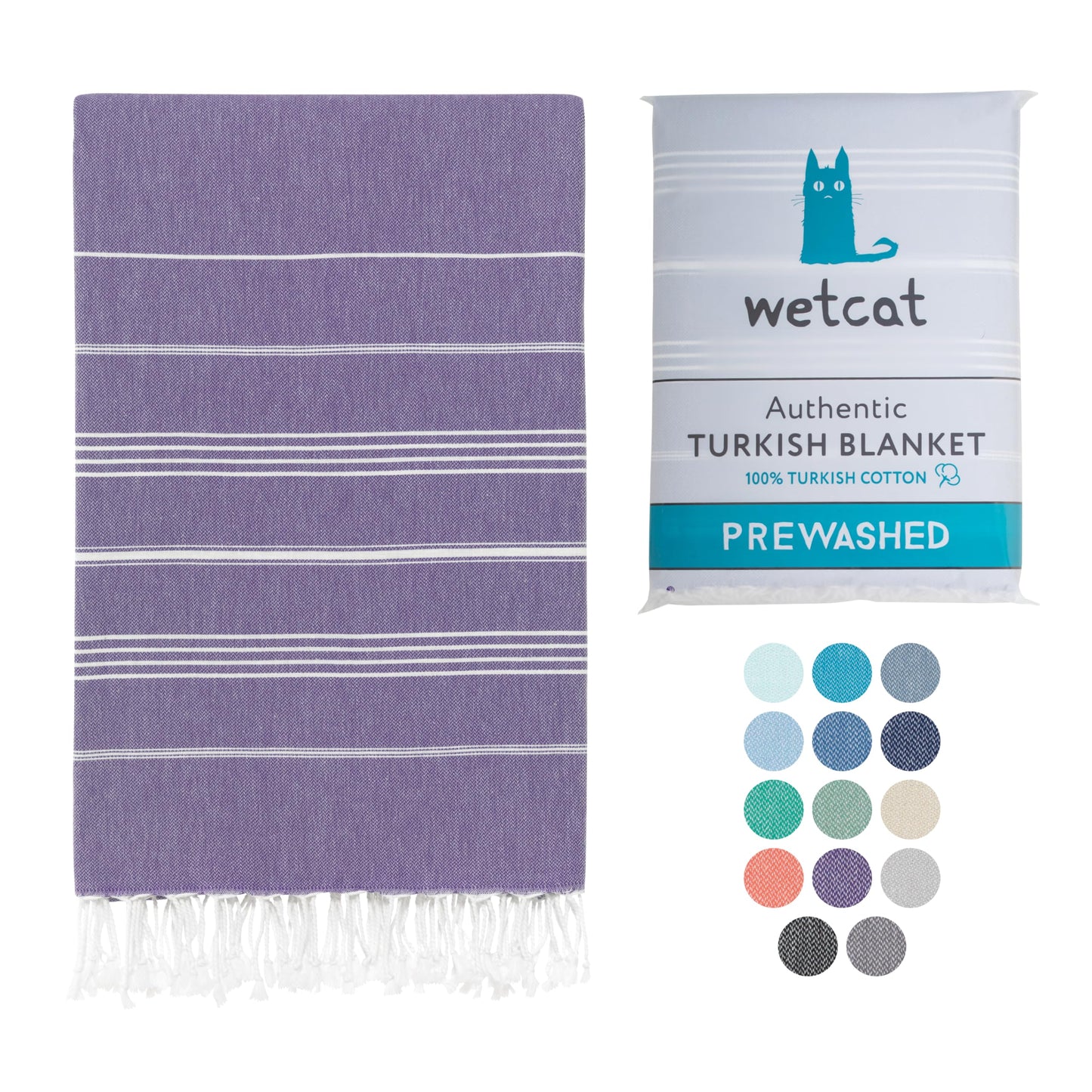 WETCAT Turkish Beach Blanket Sandproof 82x82, Soft 100% Turkish Cotton Blanket, Extra Large Sand Free Picnic Blankets & Beach Essentials – Dark Purple