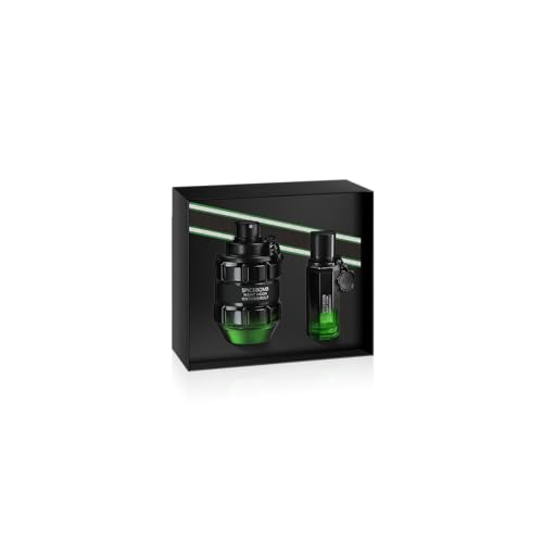 Viktor&Rolf - Spicebomb Nightvision Eau de Toilette Spring Gift Set - Woody & Spicy - Cologne for Men - With Notes of Citrus & Tobacco - Full Size, 3 Fl Oz & Travel Size, 0.68 Fl Oz