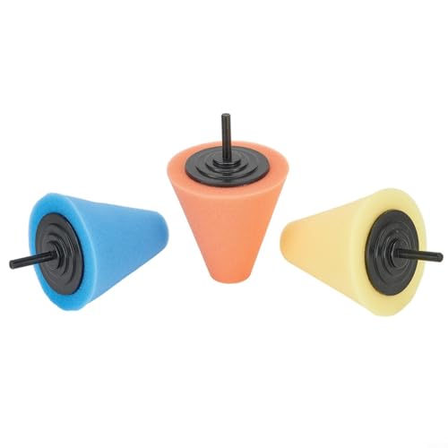 3X Foam Buffing Sponge Kit Cone Shape Polishers for Efficient Wheel Hub Cleaning
