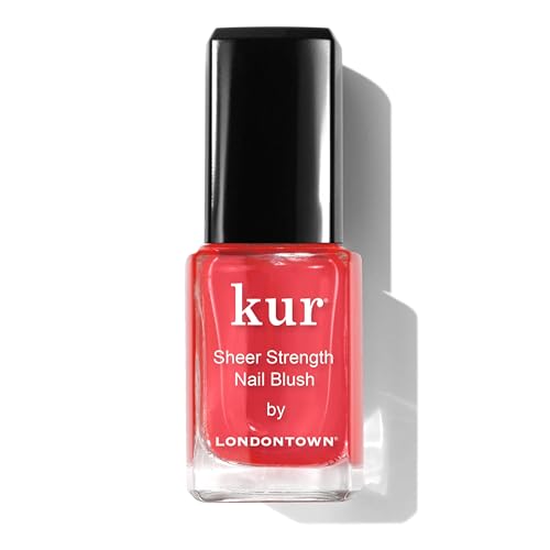 LONDONTOWN Sheer Strength Nail Blush - 2-in-1 Tinted Nail Hardener Strengthening Treatment With Jelly Finish, Poppy, 0.40fl oz