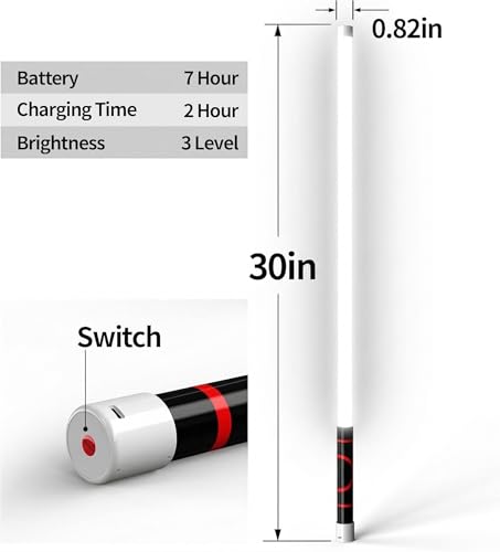 Flexible LED Flashlight Stick,27-Inch Rechargeable Mechanic Flashlight with 3 Brightness Modes & Hands-Free Positioning，Portable Inspection Light for Car Repair, Plumbing& Outdoor Use (Only)