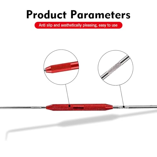 2 PCS Hook and Pick Set Puller Remover, Double-ended Carbon Steel O-ring Seal Tool, Non-slip Handle Precision Automotive Pick Tool Set, Universal for Most Cars, Trucks, SUVs (Red) - color: Red