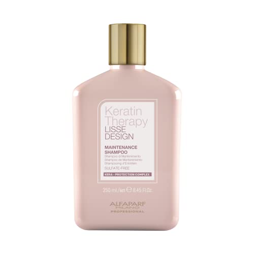 Alfaparf Milano Lisse Design Keratin Shampoo for Damaged Hair - Anti-Frizz - Maintains Brazilian Keratin Therapy - Smoothing, Straightening and Hydrating with Collagen (8.45 oz)