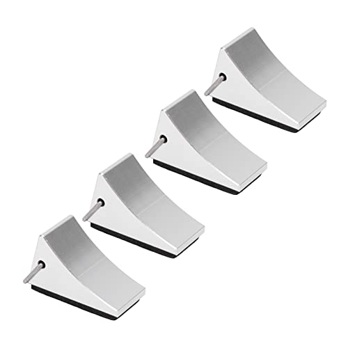 4PCS RC Model Car Wheel Chock, Aluminum Alloy RC Wheel Chock with Anti - Slip Bottom, Durable Tire Stopper for Gen8 Axial SCX10 and Universal RC Cars (Silver) - color: Silver