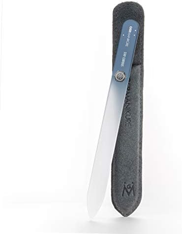 GERMANIKURE Glass Nail File in Suede Sleeve - Stay Curious - Professional Crystal Nail File for Natural Nails - Ideal Manicure & Pedicure Tool for Smooth, Easy Shaping - Nail Care Gift