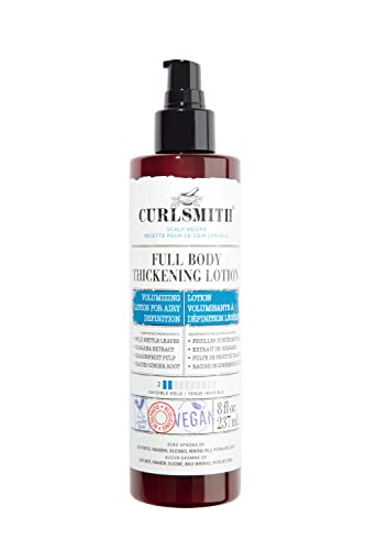 CURLSMITH - Full Body Thickening Lotion - Instant Volume for All Hair and Curl Types, Vegan (237ml/8 fl oz)