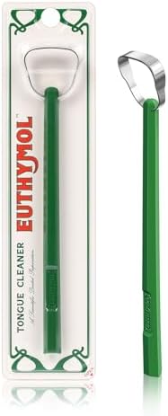 Euthymol 304 Stainless Steel Tongue Scraper – Reduces Bad Breath, Removes Tongue Plaque, Improves Oral Hygiene, Easy to Use & Clean