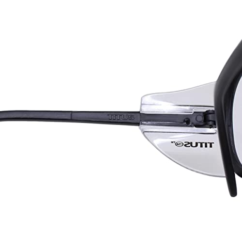 TITUS G35 Retro Aviator Z87 DOT ANSI CE Approved Safety Glasses | W/Protective Side Shields, UV400 Polycarbonate Lenses, Flexible Nylon Stems, Eye Protection, Sunglasses, Motorcycle, Shooting - color: Guava Rev Mirror Over Smoke