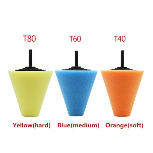 Wheel Used for Electric Drill Burnishing Ball Polishing Cone Set Car Hub Buffing Sponge Kit - color: Yellow 1pc