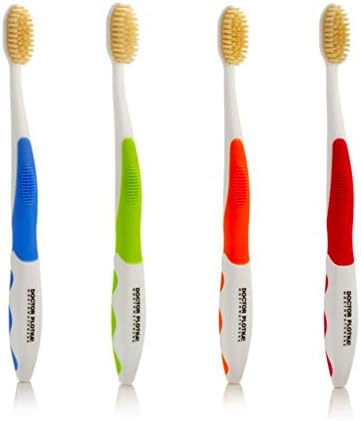 MOUTHWATCHERS Dr Plotkas Soft Bristle Flossing Toothbrush Manual Soft Toothbrush for Adults, Ultra Clean, Good for Sensitive Teeth and Gums, Variety 4 Pack, Colors May Vary