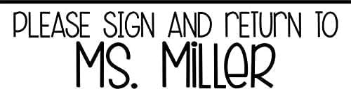 Custom Self-Inking Teacher Stamps | 49 Designs | Fun Phrases | Grading Made Easy | Classroom and Library Book Stamps (Please Sign and Return, Xtra Wide)