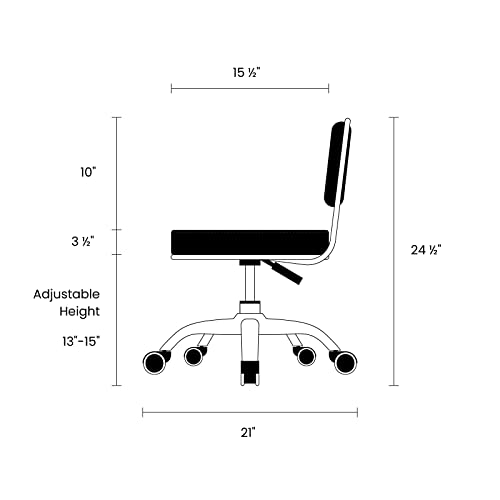 Dayton Home Office/Garden Rolling Seat (Cashmere) Pneumatic, Short Stool with Adjustable Height 13"-15", Perfect for Home Office, Gardening, Garage Mechanic, School and Lab - color: Cashmere