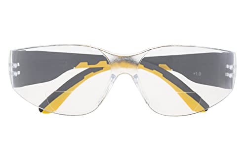 CAT TRACK Safety Glasses with Bifocal Readers, Clear or Smoke Lens, Anti-Fog, +1.0, +1.5, +2.0, +2.5, +3.0 Diopters - color: Clear, size: +2.5 Diopter