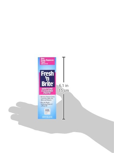 Fresh 'n Brite Denture Cleaning Paste For Dentures, Removable Partial Dentures, Retainers, Mouthguards, Nightguards, Fast Stain Removal, pack of 3, 3.8 oz Tubes