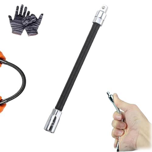 360 Miracle Tool Extension,1/2 Flexible Socket Extension Bar Set Bendable Impact Wrench,Universal Flexible Connecting Rod Tool,Conquer Tight Spaces in Seconds,For Automotive,DIY Projects (Black,1/4) - color: Black, size: 1/4