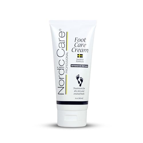 Nordic Care Foot Care Cream, 6 oz. | Foot Lotion for Cracked & Dry Skin | For Dry Feet, Cracked Heels & Callus Removal | Hypoallergenic & Lanolin-free | Essential Oils, Eucalyptus, Urea & Glycerin
