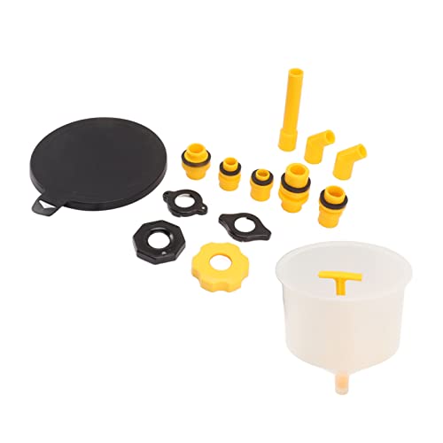 15Pcs Radiator Coolant Filling Funnel Kit, Spill Proof Coolant Fill Kit, Reinforced Design with Rotary Switch for Universal Cooling System, Long Extension Rod for Hard to Reach are