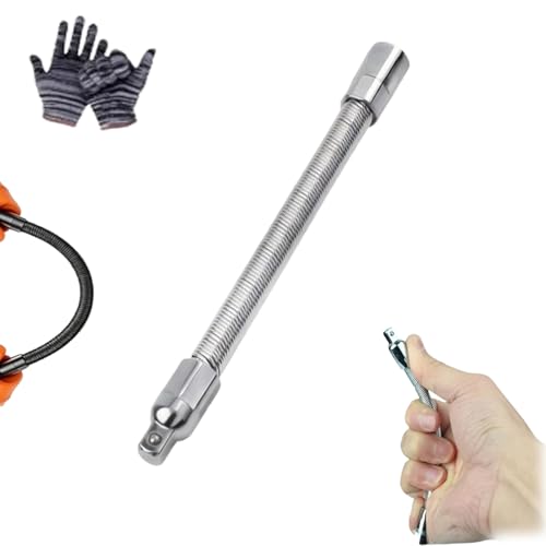 360 Miracle Tool Extension,1/2 Flexible Socket Extension Bar Set Bendable Impact Wrench,Universal Flexible Connecting Rod Tool,Conquer Tight Spaces in Seconds,For Automotive,DIY Projects (Sliver,1/4) - color: Sliver, size: 1/4