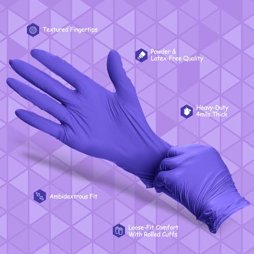 PElPU Nitrile Gloves, Disposable cleaning, Powder Free, Latex Free, Non-Sterile Protective Gloves - size: Small (Pack of 100)