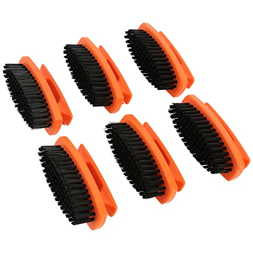 GreatNeck 19025 Nail Brush, 6 Pack Nail and Hand Scrub Brush Set, Stiff Bristles, Comfortable Scrubber Grip, Salon or Construction Quality, Gift For DIYer or Nail Techs