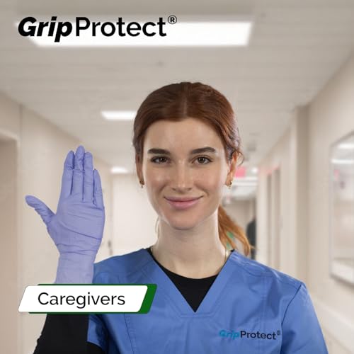 GripProtect Precise Nitrile Gloves 4 Mil, Chemical Resistant Gloves | Medium Textured Grip for Mechanics, Tattoos, Food Prep & Cleaning – Medical Grade Disposable Gloves, 100 Count - size: Medium (Pack of 100)