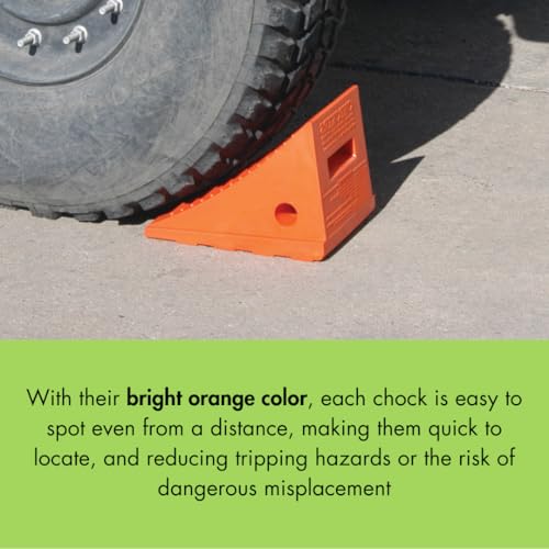 Checkers One Large Wheel Chock for 27-35" Tires | Heavy Duty Wheel Chocks for Semi Trucks, Utility, Tractor Trailer, 30k lb Load Capacity, Made in The USA, Polyurethane, - style: Single Chock