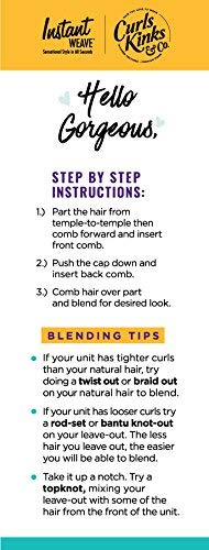 Sensationnel Curls Kinksandco Half Wig - Rain Maker Instant Weave Drawstring Cap for Natural 3C to 4C Hair Textures (1B OFFBLACK)