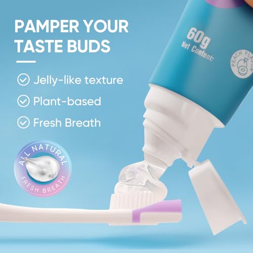 Tongue Cleaner Gel with Tongue Brush – Fresh Breath Oral Care Kit – Tongue Scraper Gel Set for Bad Breath Removal, Maintain Oral Health