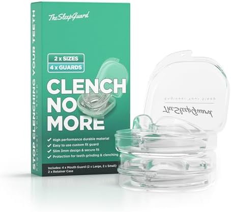 Mouth Guard for Clenching Teeth at Night [Pack of 4, Small & Large Sizes] – Custom Night Guards for Teeth Grinding – Nighttime Protection During Sleep for Men and Women
