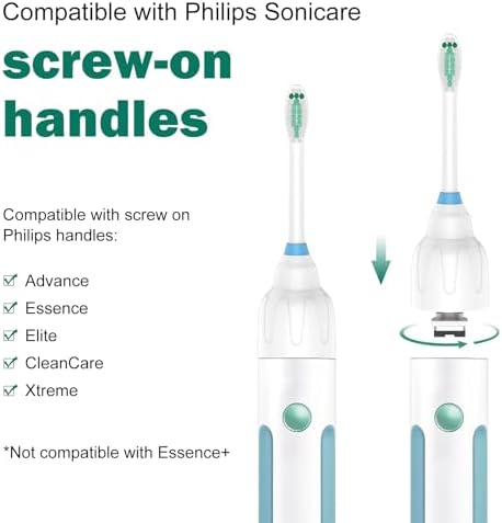 Toothbrush Heads for Philips Sonicare Replacement Brush Heads Medium Soft Dupont Bristles Electric Toothbrush Replacement Heads Fit E-Series Essence Xtreme Elite Advance and CleanCare, 6 Pack